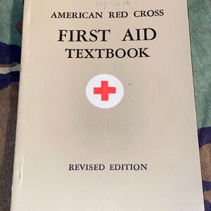 Antique 1945 WWII American Red Cross First Aid Textbook. Revised edition.